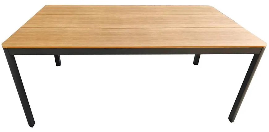 Hliníkový stôl s vrchnou doskou z PolyWood hnedý