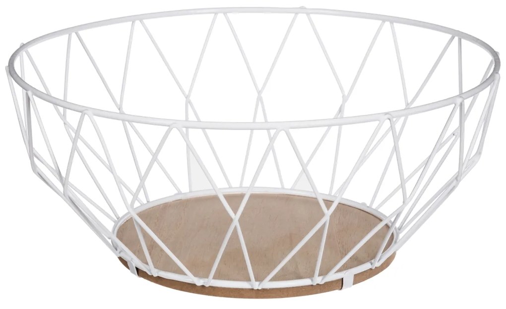Kovová misa na ovocie Diamond White, 28x11,5 cm