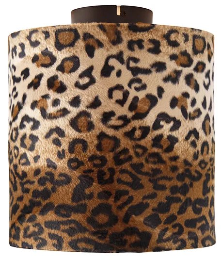 Stropné svietidlo matný čierny odtieň leopardia potlač 25 cm - Combi
