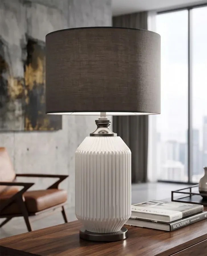 Stolná lampa Brighty 65 cm šedo-biela
