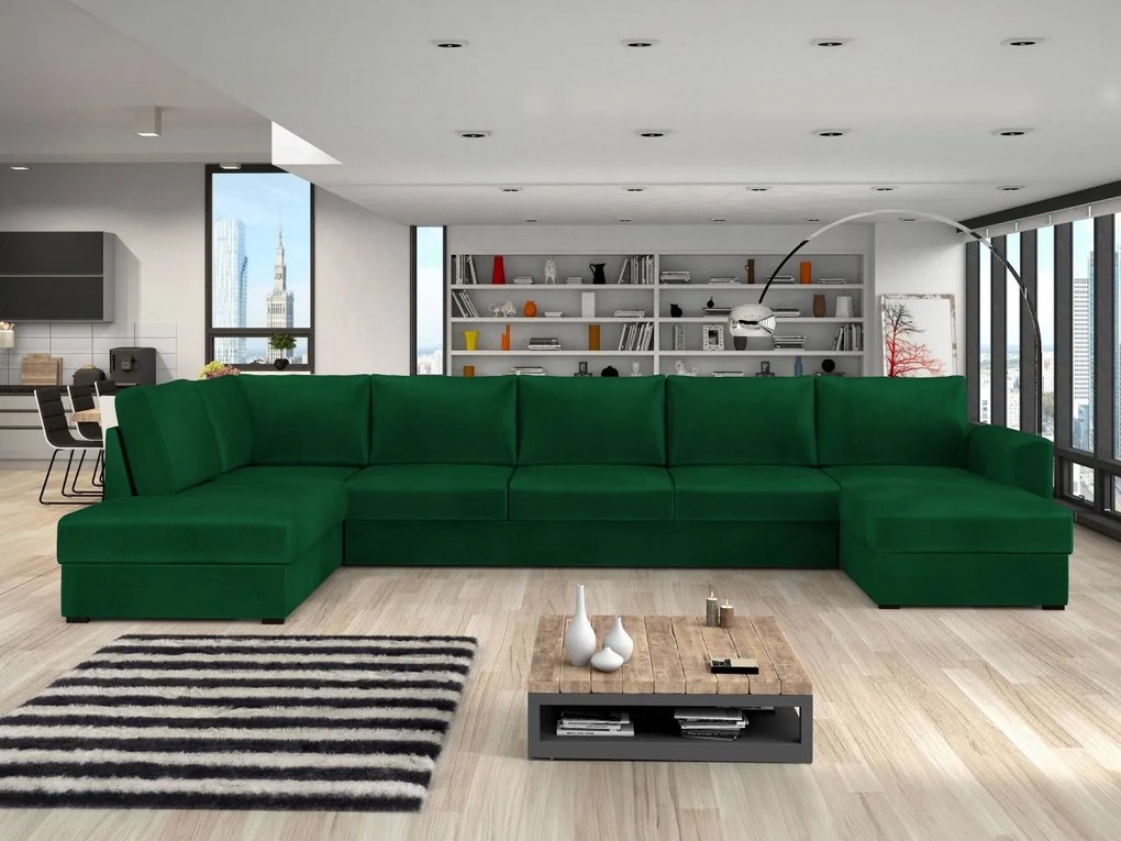 Sedacia súprava Szafran Large, Dostupné poťahy: ekokoža Soft 017 + Lux 06, Strana: Pravá - U