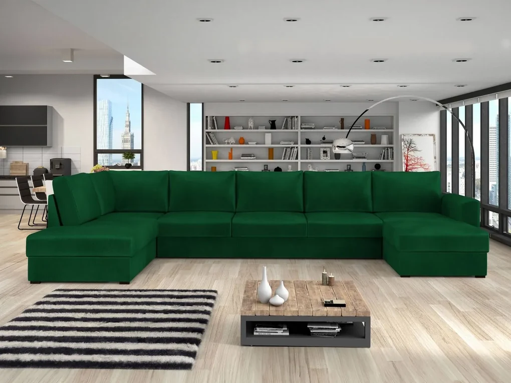 Sedacia súprava Szafran Large, Dostupné poťahy: ekokoža Soft 017 + Lux 06, Strana: Pravá - U