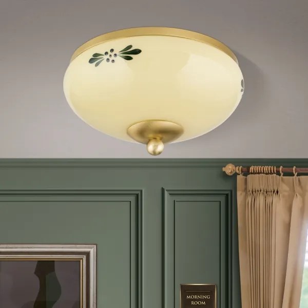 Orion DL 7-672 - Stropné svietidlo LANDHAUS 1xE27/60W/230V pr. 21 cm mosadz/béžová