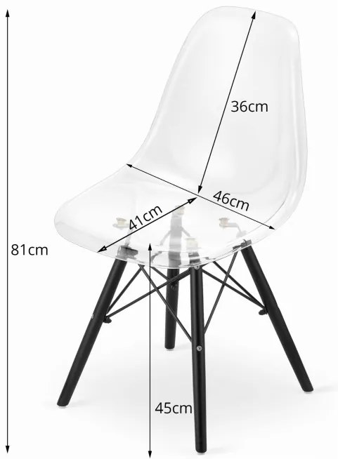 Set jedálenských stoličiek OSAKA priehľadné (4ks)