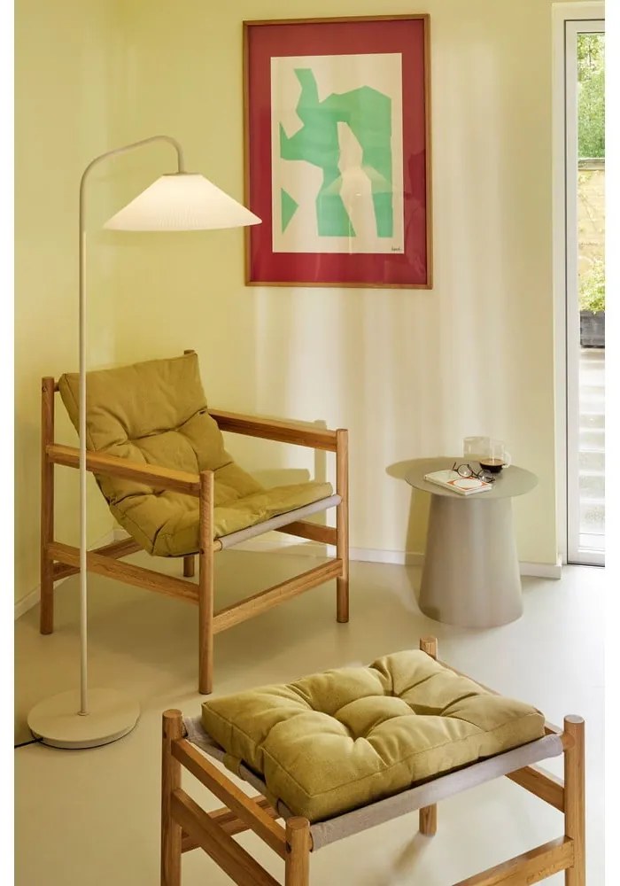 Krémová stojacia lampa so skleneným tienidlom (výška 158 cm) Solid – Hübsch