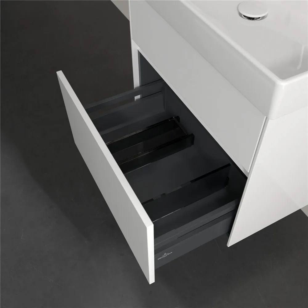VILLEROY &amp; BOCH Collaro závesná skrinka pod umývadlo, 2 zásuvky, 604 x 444 x 546 mm, Glossy White, C00900DH