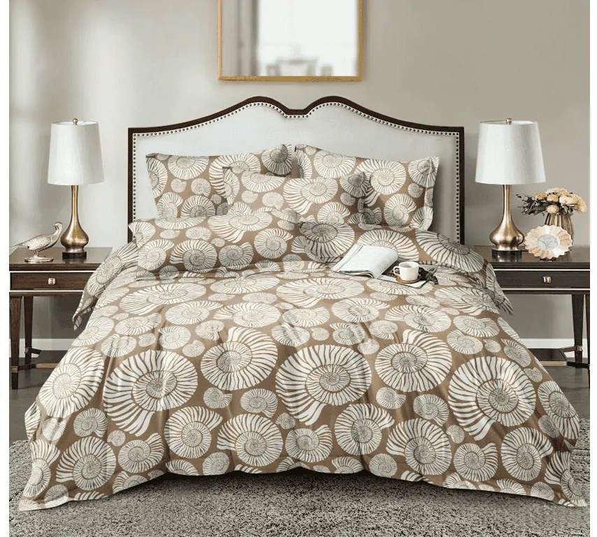 Obliečky z mikrovlákna SNAIL SHELL hnedé Rozmer obliečky: 70 x 90 cm | 140 x 200 cm