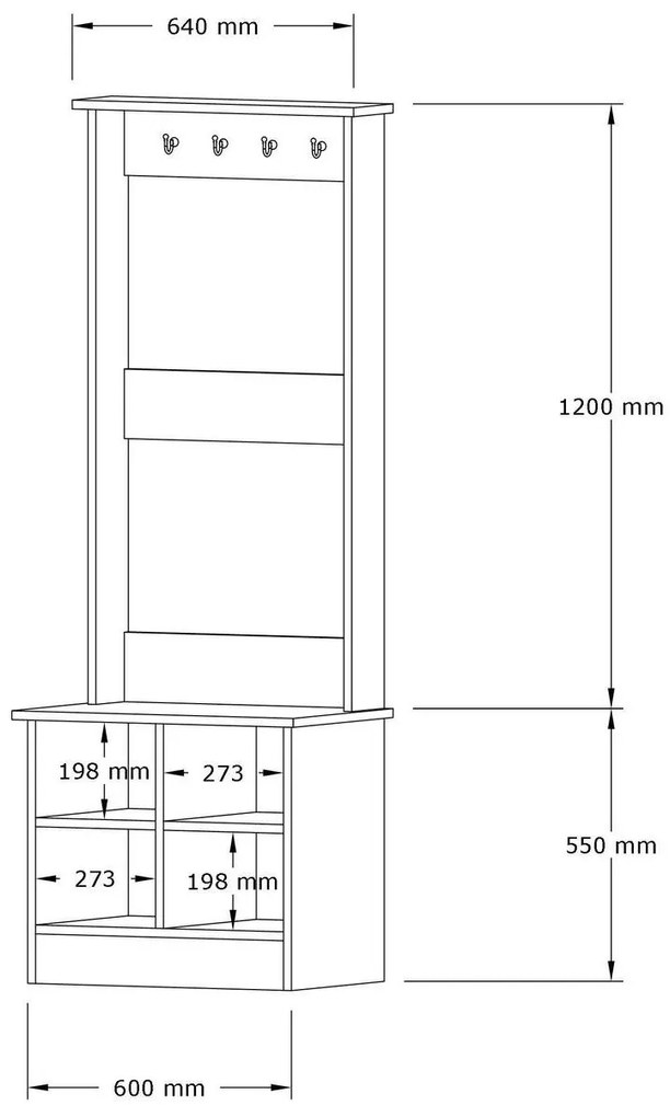 Predsieňová zostava Kotati (dub zafírový + biela) . Akcia -19%. Vlastná spoľahlivá doprava až k Vám domov. 1093874