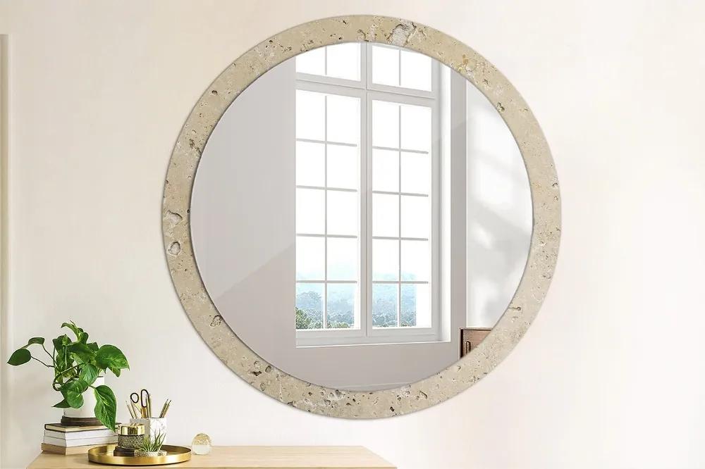 Okrúhle ozdobné zrkadlo na stenu Prírodný kameň fi 100 cm