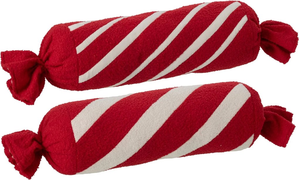 2ks veľký vianočný valcový pruhovaný vankúš Candy - 75 * 19 * 19 cm