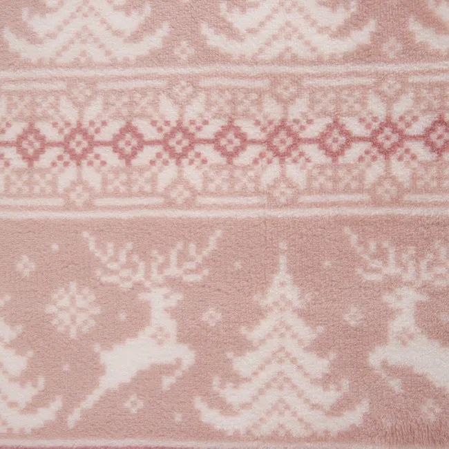 Deka BARGO s vianočným vzorom, ružová 866161