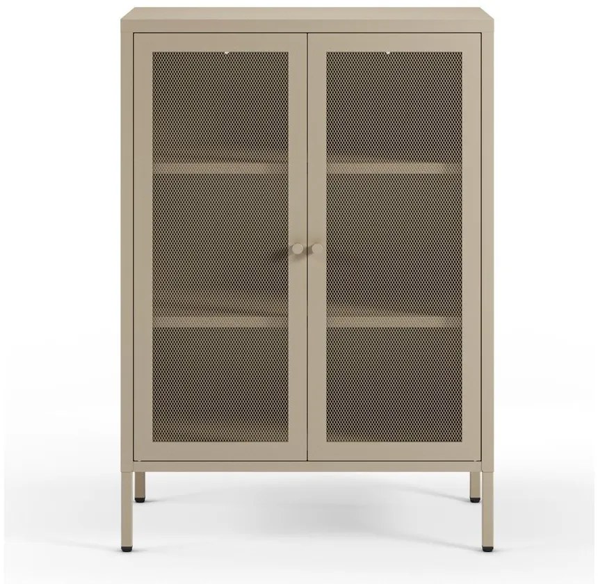 Krémovobiela kovová skrinka 70x100x40 cm Fayna – Marckeric