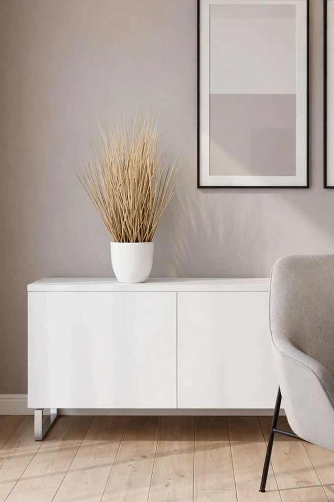 Umelá tráva v kvetináči BOHO, plast, výška 54 cm, béžová