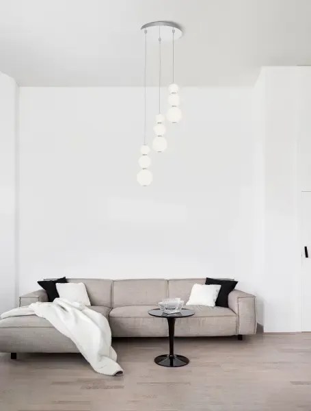 Dizajnový LED luster Perla 31 chróm
