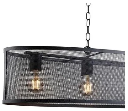Searchlight - Luster na reťazi FISHNET 4xE27/60W/230V čierna