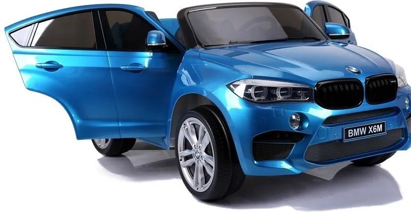 LEAN CARS Elektrické autíčko BMW X6M pre deti modré lakované