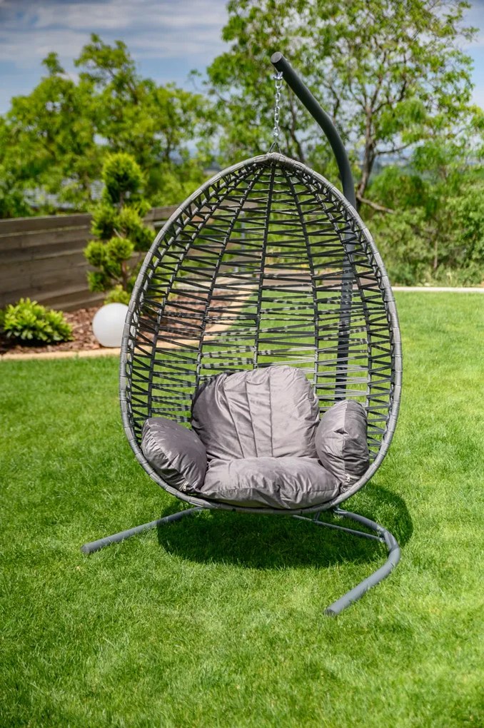 AKCIA Svetlosivé závesné kreslo bez stojana NARS II. akosť