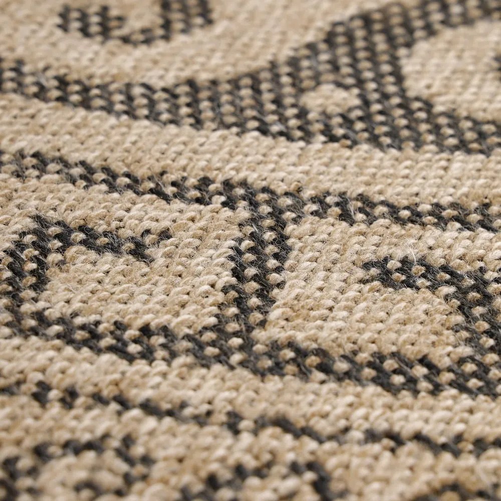 Čierno-béžový okrúhly vonkajší koberec ø 120 cm Comilla – Ayyildiz Carpets