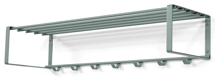 Sivozelený kovový nástenný vešiak s poličkou 100 cm Rex – Spinder Design