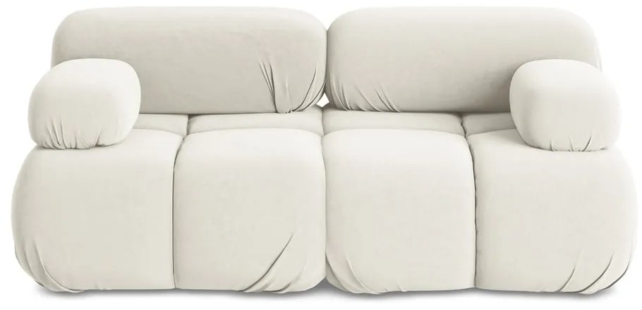 Biela zamatová pohovka 190 cm Lokua – Makamii