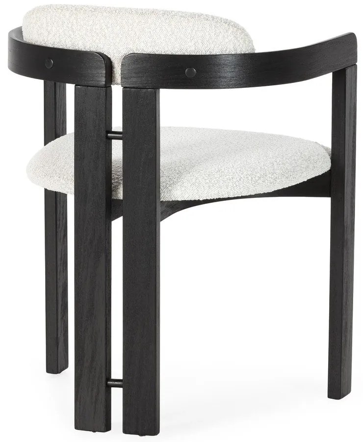 Biele/čierne čalúnené jedálenské kreslá v súprave s podrúčkami 2 ks Eiden – MOME