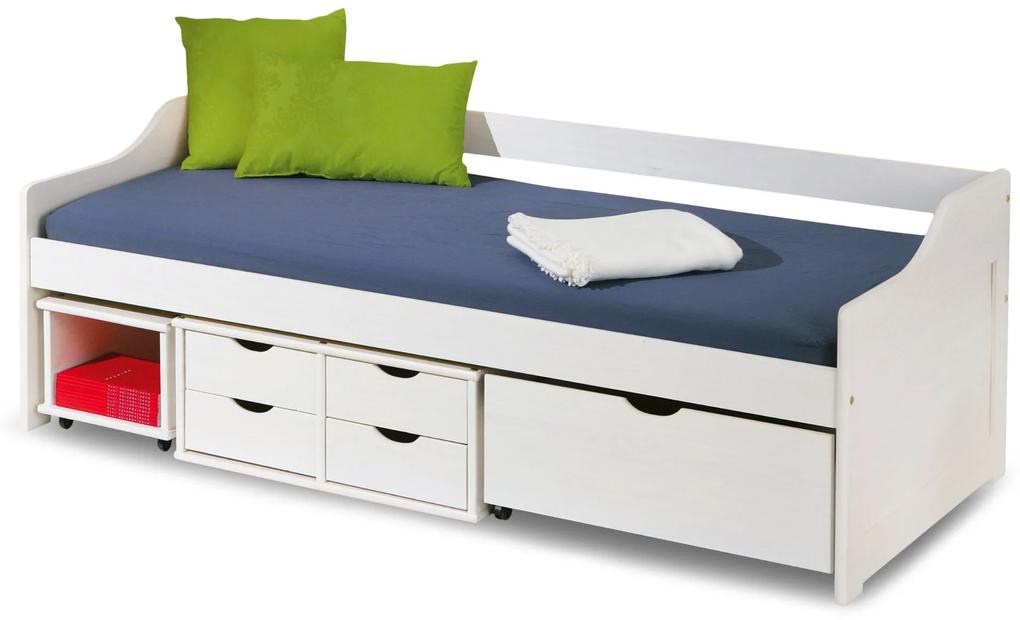 MAXMAX Detská posteľ z masívu so zásuvkami 200x90cm FLÓRA