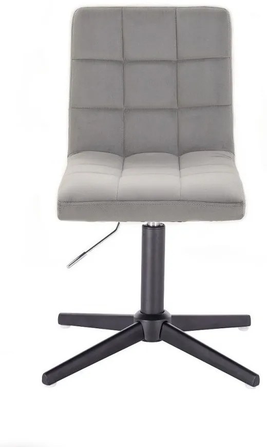 LuxuryForm DESIGN Stolička TOLEDO VELUR na čiernom kríži - svetlosivá