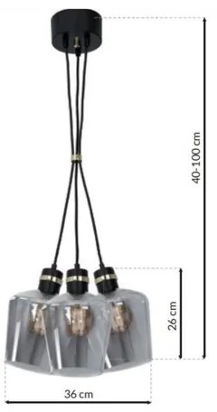 Luster na lanku RICHMOND 3xE27/60W/230V