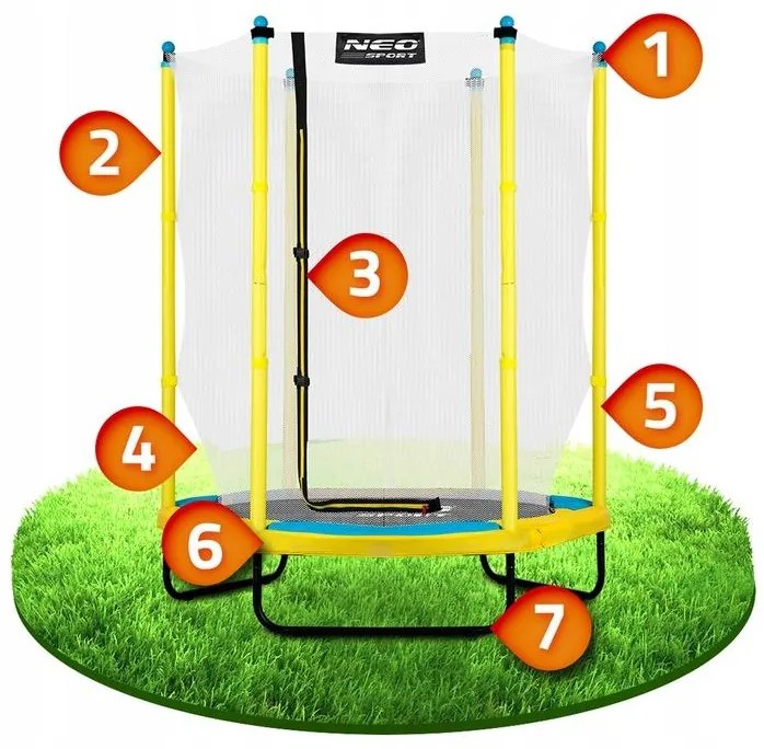 Detská záhradná trampolína 140 cm/4,5ft Neo-Sport NS-04W240F