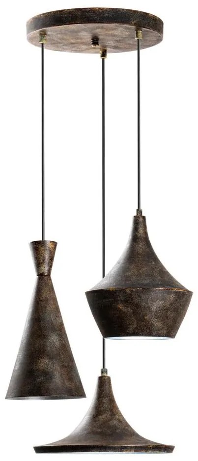 Luster na lanku TOM 3xE27/40W/230V šedá