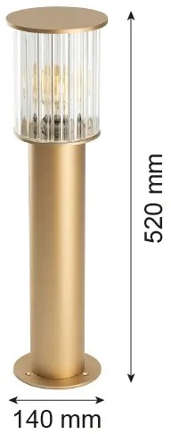 Argon 8753 - Vonkajšia lampa NORFOLK 1xE27/15W/230V IP44 52cm zlatá