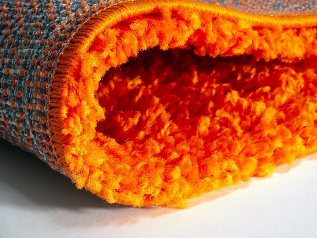 Mono Carpet, Kusový koberec Efor Shaggy 3419 Orange, 80x150, oranžová, obývacia izba