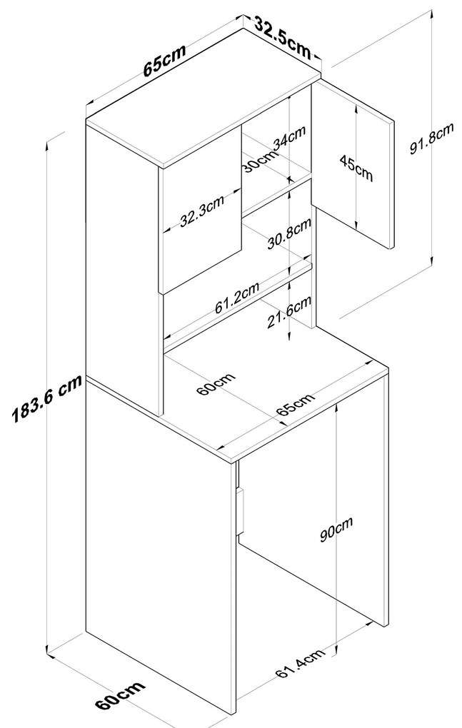 Kúpeľňová skrinka Karoline 101 (Orech + Antracit). Vlastná spoľahlivá doprava až k Vám domov. 1072907