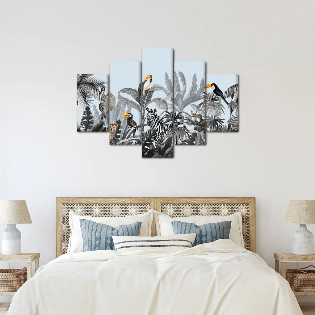 Obraz zvierat v tropickom lese (150x105 cm)