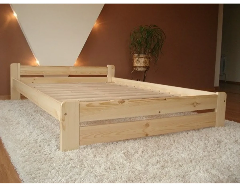 Vyvýšená masívna posteľ Euro 160x200 cm vrátane roštu Jelša