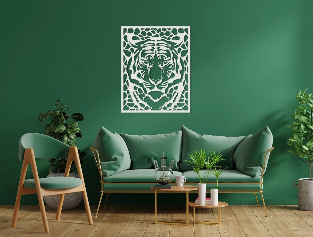 drevko Drevený obraz na stenu Tiger Rozmer obrazu: 40,5 x 32,5 cm, Farba dekorácie: Čierna