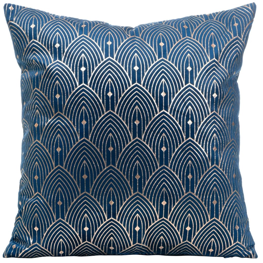 DEKORAČNÁ OBLIEČKA NA VANKÚŠ AGNES 40X40 CM NÁMORNÍCKA MODRÁ