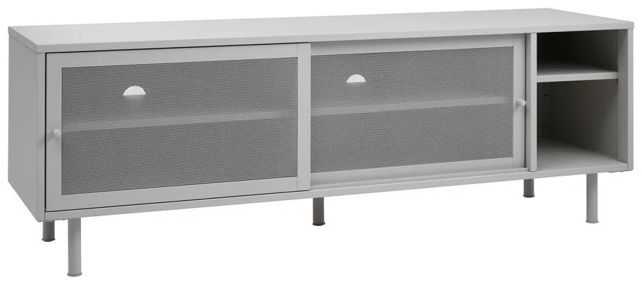 Sivý kovový TV stolík 160x55x45 cm Veep – Unique Furniture