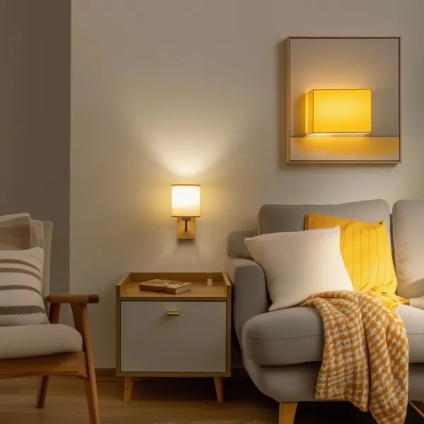 Brilagi - Nástenná lampa NUBILA WOOD 1xE27/25W/230V dub/svetlohnedá