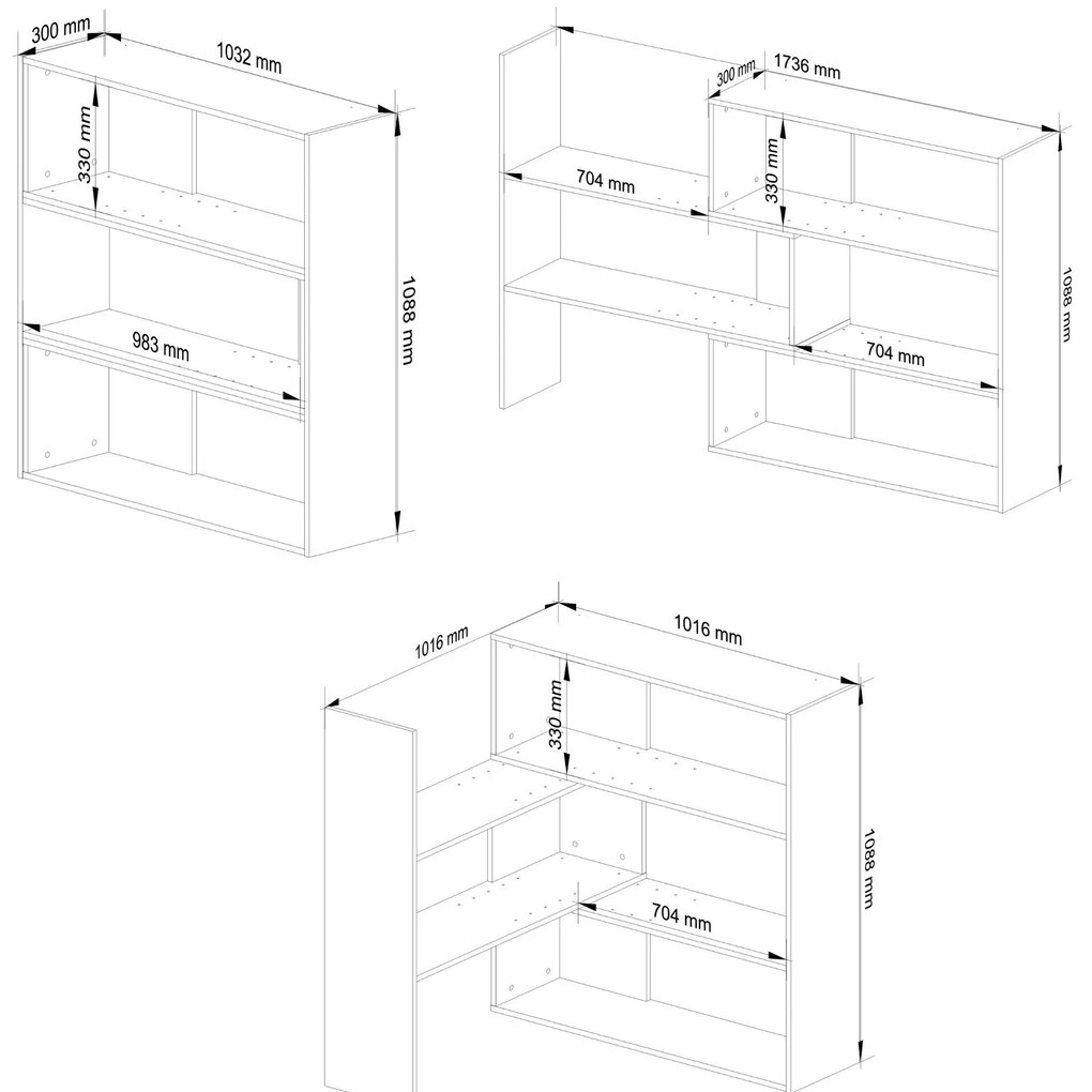 Regál Tivona II (dub sonoma). Akcia -21%. Vlastná spoľahlivá doprava až k Vám domov. 1070830