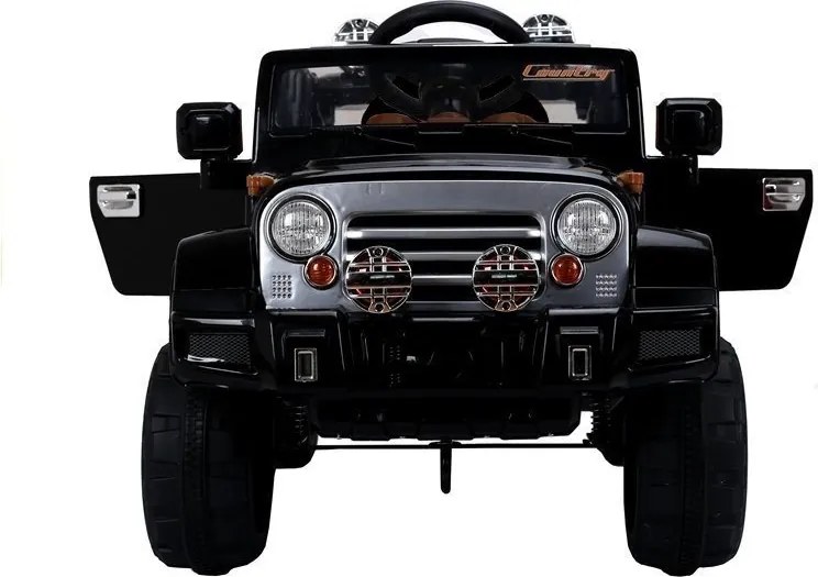LEAN CARS Elektrické autíčko Jeep JJ245, LED svetlá, MP3, diaľkové ovládanie, čierne