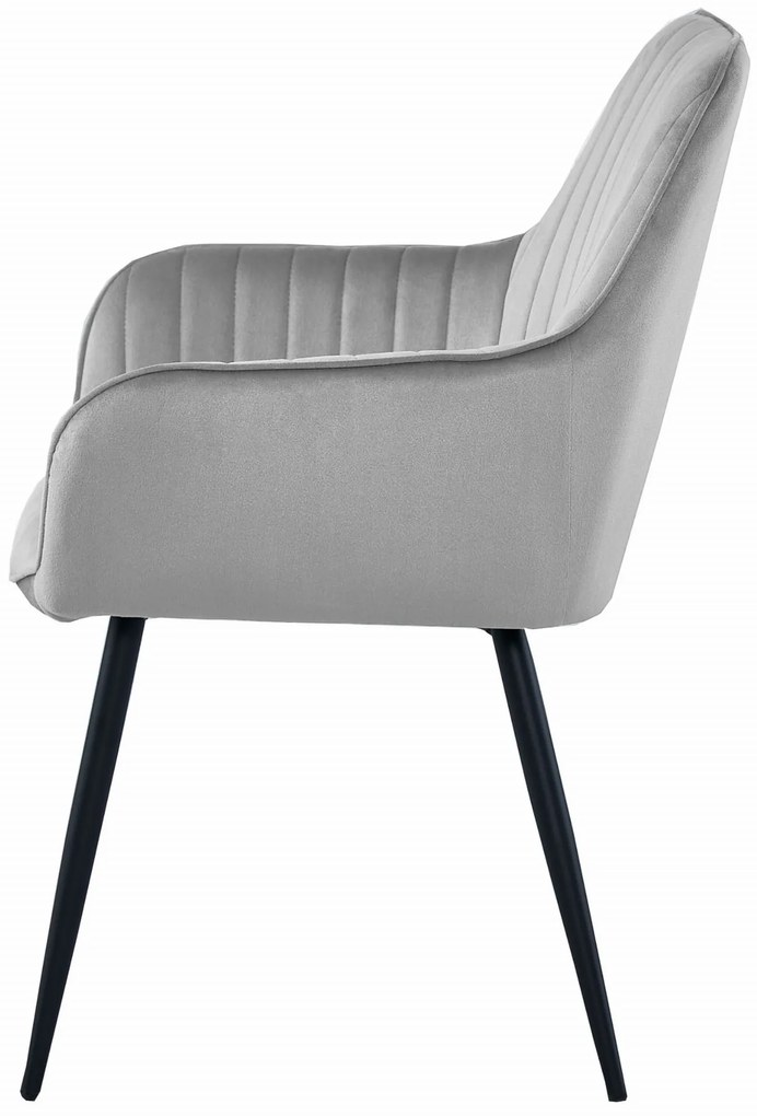 Svetlosivá zamatová jedálenská stolička SOLDEN