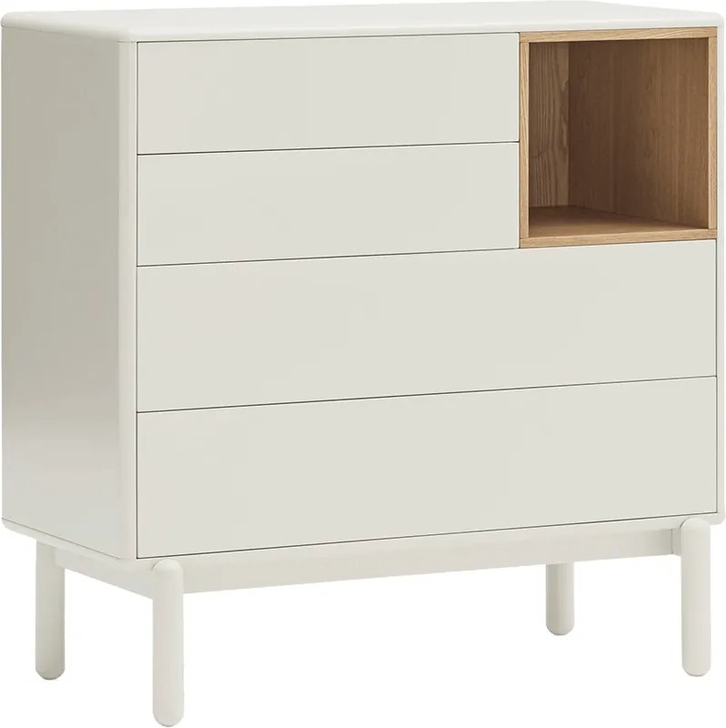 Teulat Corvo komoda so zásuvkami - Biela - 90 cm