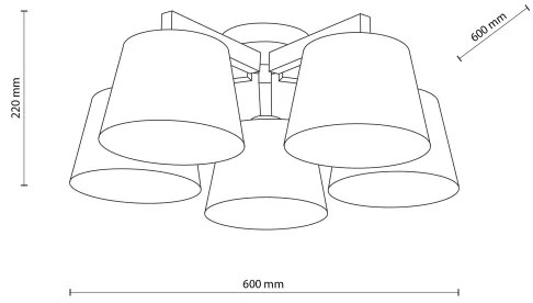 Brilagi - Prisadený luster LATTE SABIA 5xE27/15W/230V borovica/mix