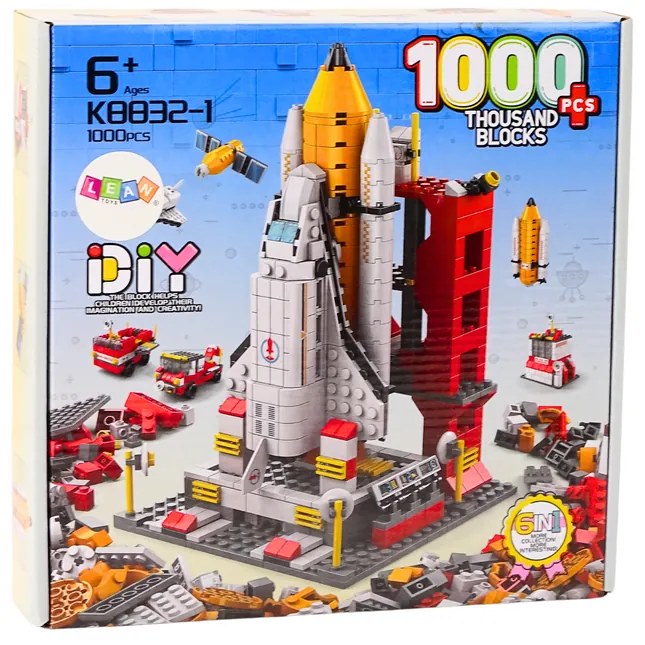 LEAN TOYS Stavebnica Vesmírna raketa 6v1 - 1000 kusov