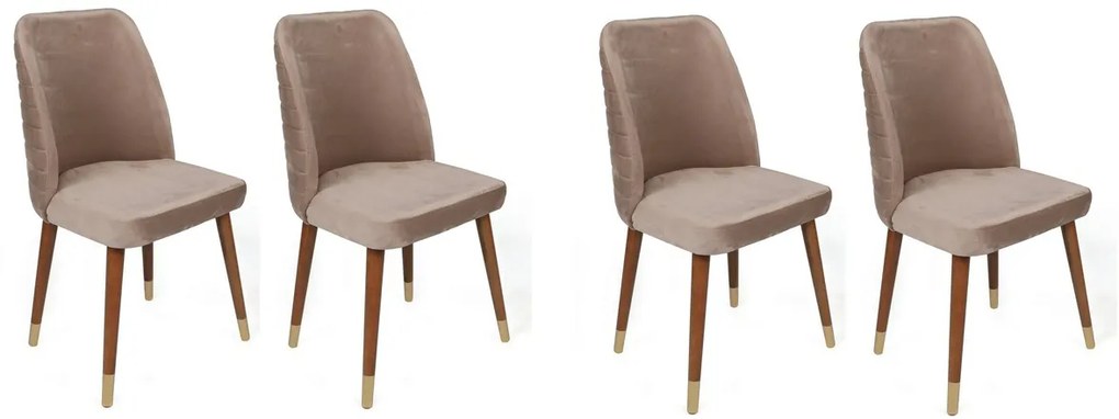 Sada jedálenských stoličiek Hugo Beige and Walnut,4 ks