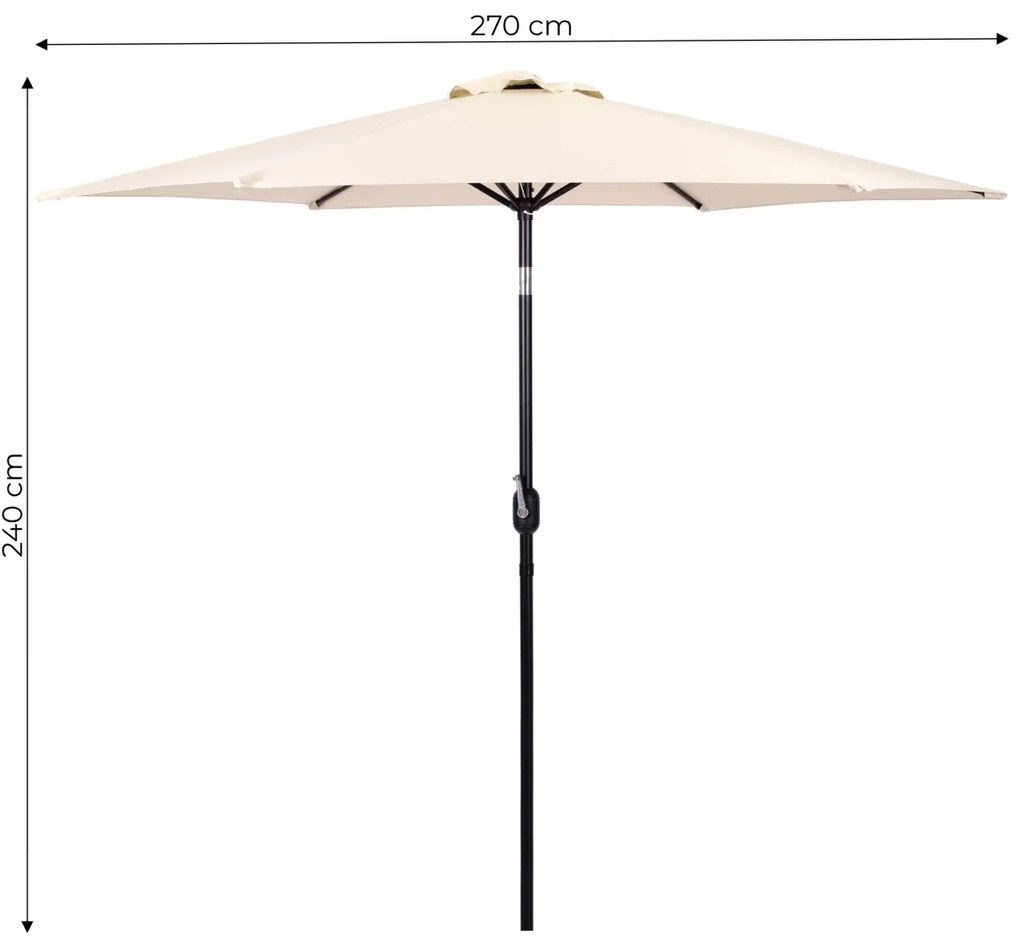 Záhradný slnečník Alissa 270 cm béžový
