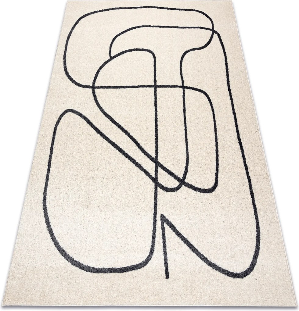 Dywany Łuszczów, Kusový koberec Fusion 8297 cream/dark grey, 180x270, biela, kancelária