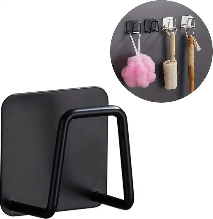 Orion Samolepiaci držiak na špongiu - štvorec čierny 2 ks