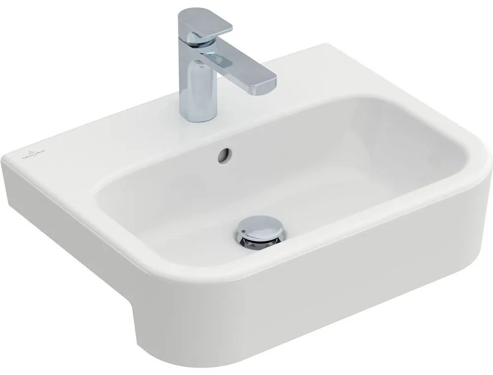 VILLEROY &amp; BOCH Architectura polozápustné umývadlo s otvorom, s prepadom, 550 x 430 mm, biela alpská, s povrchom CeramicPlus, 419055R1